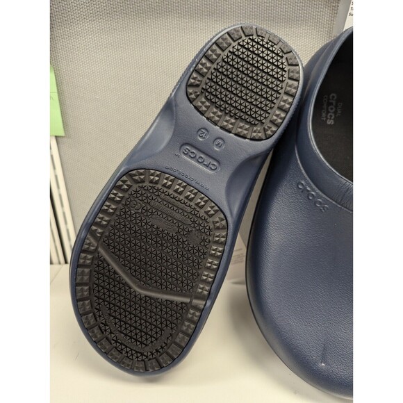 CROCS MEN'S ON THE CLOCK CLOGS SLIP RESISTANT WORK SHOES SZ 12 BLUE NWT - Picture 7 of 8